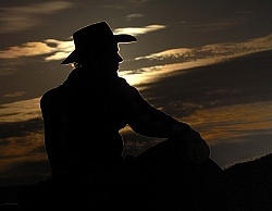 Cowboy Silhouette at Hideout Ranch
